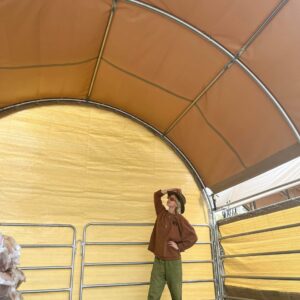 Shad cloth side covers on walls